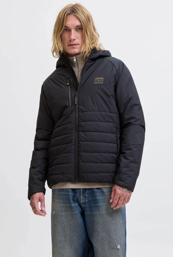 JACK & JONES gewatteerde jas zwart