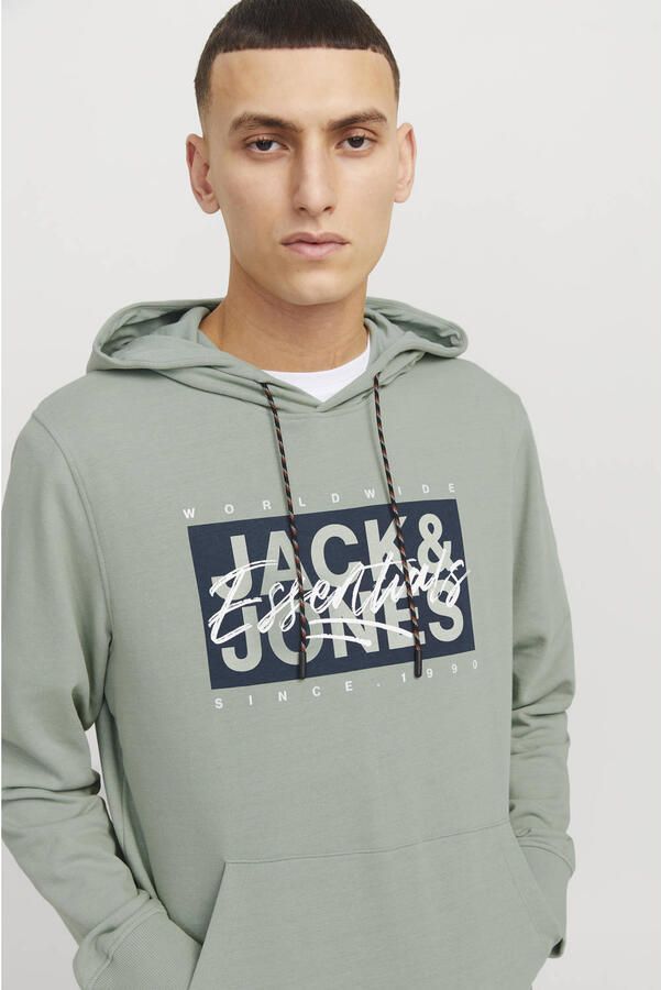 Jack & Jones Hoodie JJCOLTON – Sweater met print regular fit en materiaalmix bedrukt modieus regular fit aangeruwde sweatstof capuchon - Foto 3
