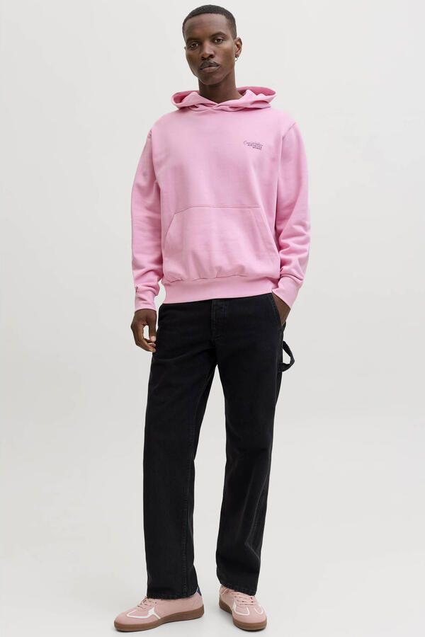 JACK & JONES hoodie met backprint roze