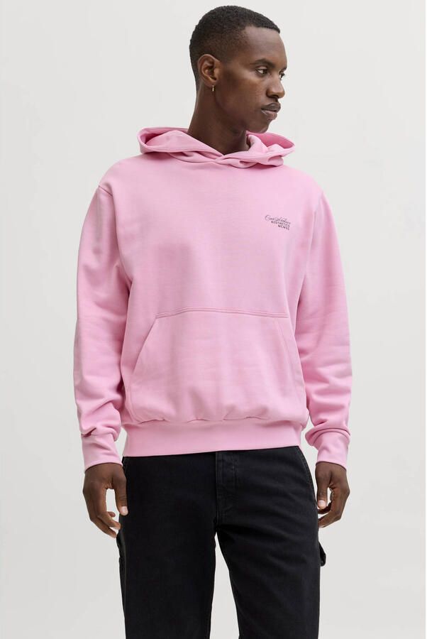 JACK & JONES hoodie met backprint roze - Foto 3