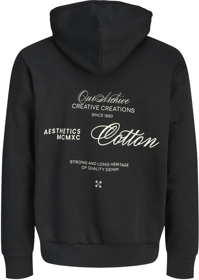 JACK & JONES hoodie met backprint zwart - Foto 2