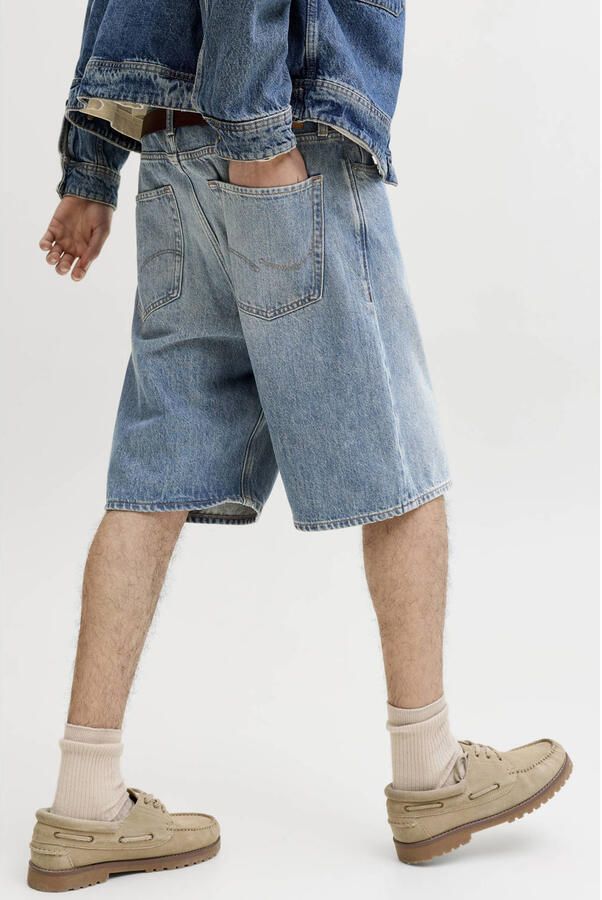 JACK & JONES JEANS INTELLIGENCE baggy fit denim short mediumblauw - Foto 3
