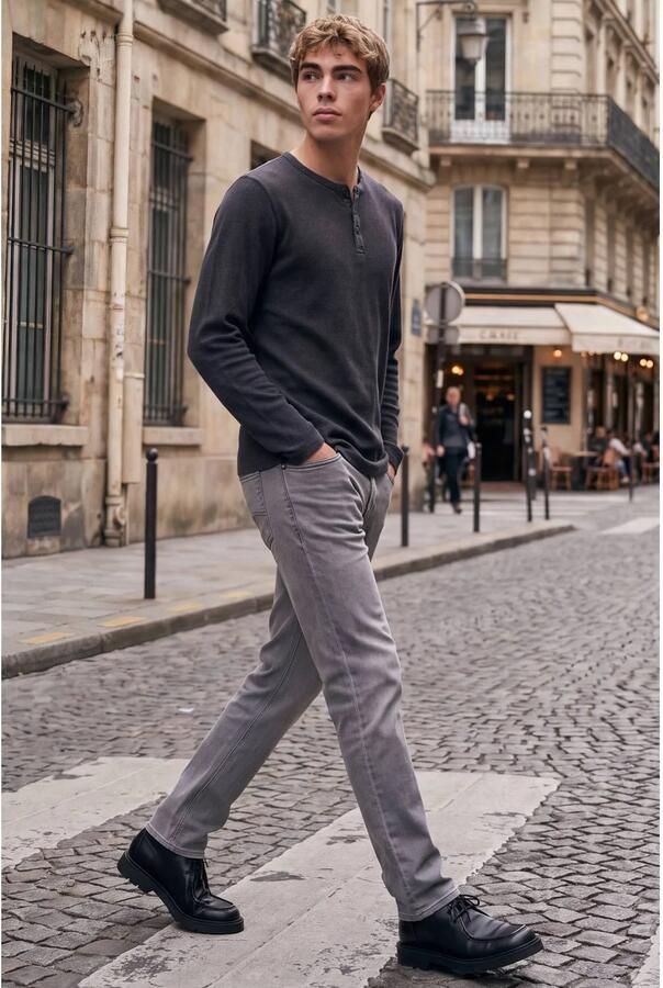 JACK & JONES JEANS INTELLIGENCE CLARK ORIGINAL regular fit jeans grey denim - Foto 2