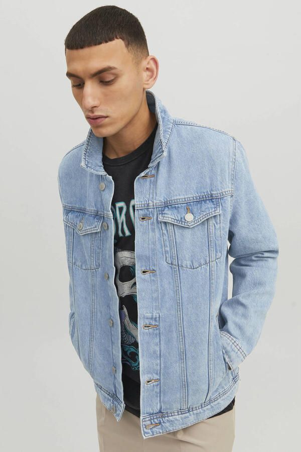 Jack & Jones Jeansjack JJIJEAN Denim jack ideaal voor de lente met knoopsluiting en zakken