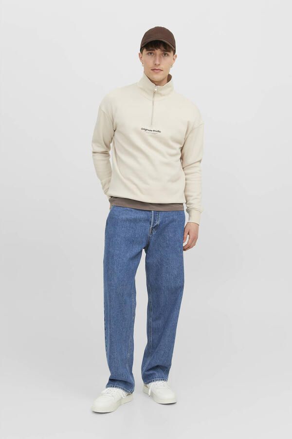 JACK & JONES JEANS INTELLIGENCE JJIALEX JJORIGINAL baggy fit jeans blue denim