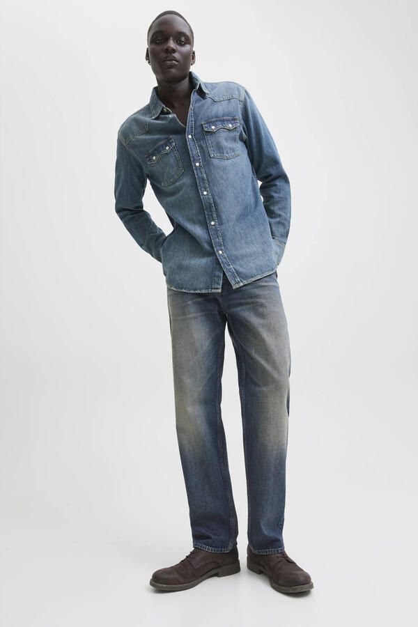 JACK & JONES JEANS INTELLIGENCE JJICHRIS JJORIGINAL relaxed loose fit jeans blue denim