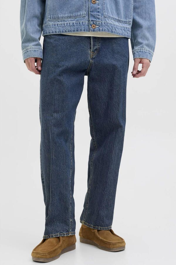 JACK & JONES JEANS INTELLIGENCE JJIEDDIE JJORIGINAL loose fit jeans dark blue denim