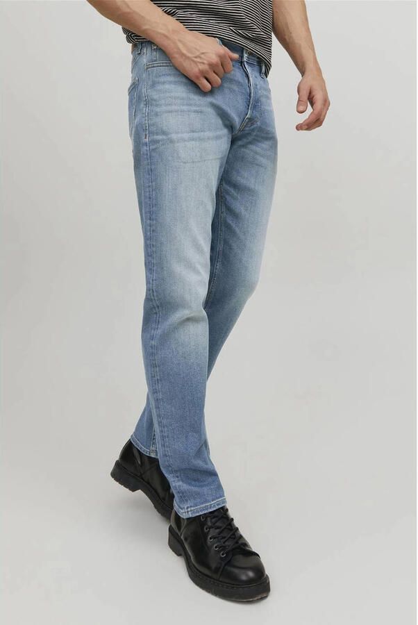 JACK & JONES JEANS INTELLIGENCE tapered fit jeans JJIMIKE JJORIGINAL jos 011 pcw blue denim