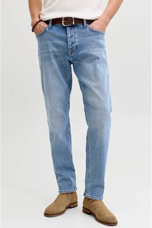 JACK & JONES JEANS INTELLIGENCE JJIMIKE JJORIGINAL tapered jeans blue denim