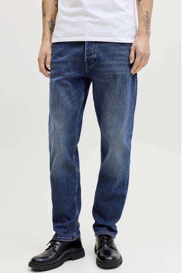 JACK & JONES JEANS INTELLIGENCE JJIMIKE JJORIGINAL tapered jeans dark blue denim