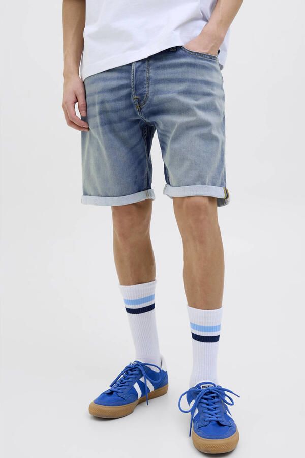 Jack & Jones Short JJIRICK met omslag en knoopsluiting voor de zomer effen regular fit web five-pocket-stijl elastisch