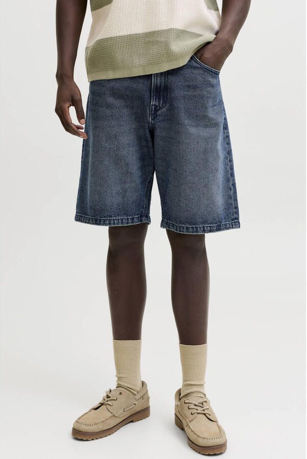 JACK & JONES JEANS INTELLIGENCE relaxed fit denim short donkerblauw
