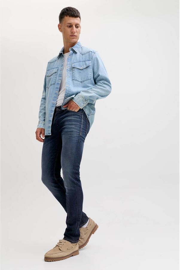 JACK & JONES JEANS INTELLIGENCE slim straight fit jeans JJITIM JJORIGINAL blue denim