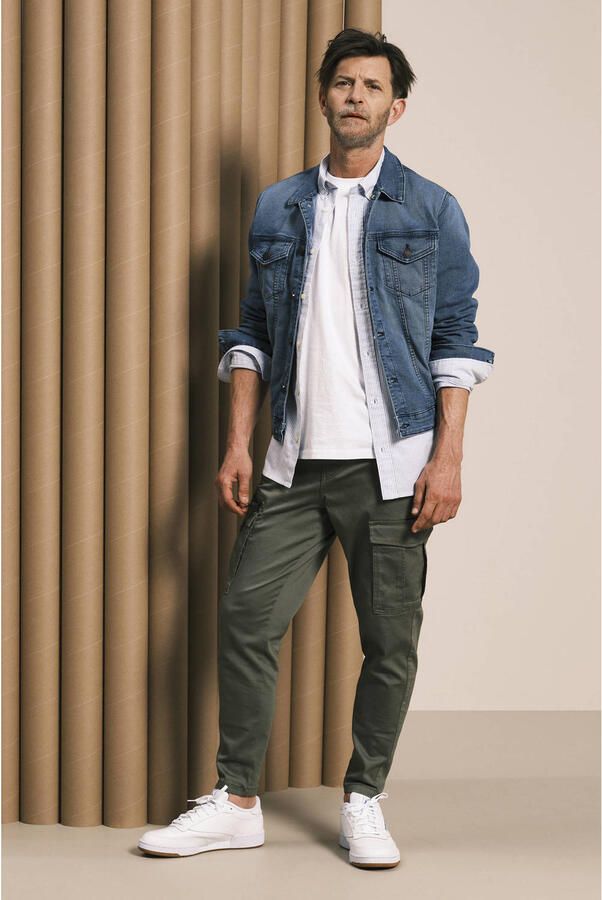 JACK & JONES JEANS INTELLIGENCE tapered fit cargobroek JJIACE JJDEX groen - Foto 3