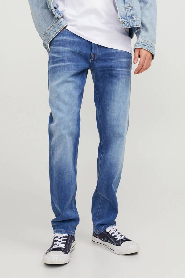 JACK & JONES JEANS INTELLIGENCE tapered fit jeans JJIMIKE JJORIGINAL blue denim