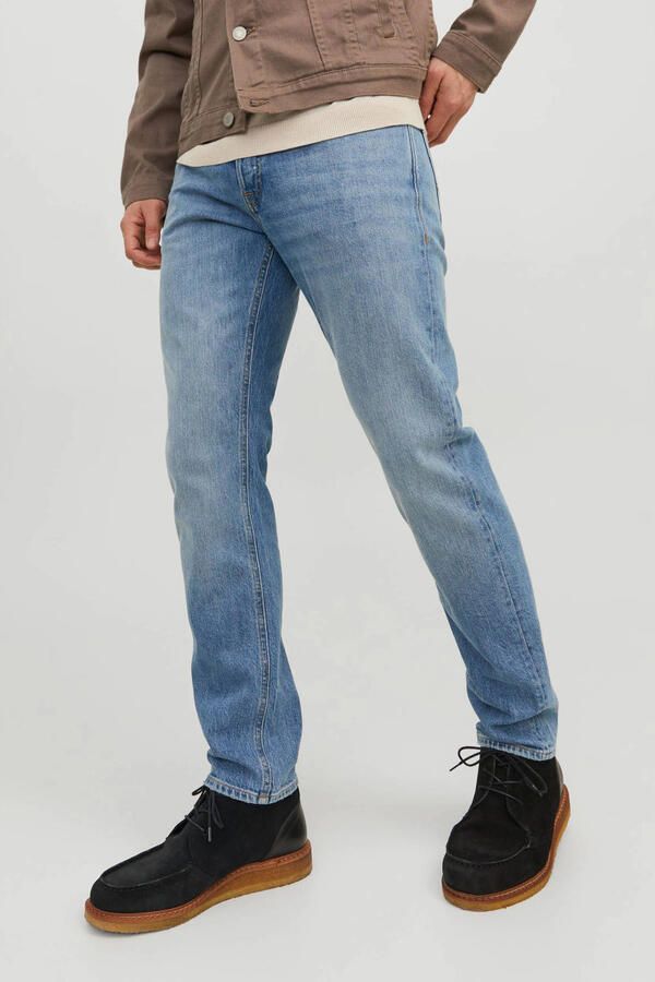 JACK & JONES JEANS INTELLIGENCE tapered fit jeans JJIMIKE JJORIGINAL blue denim