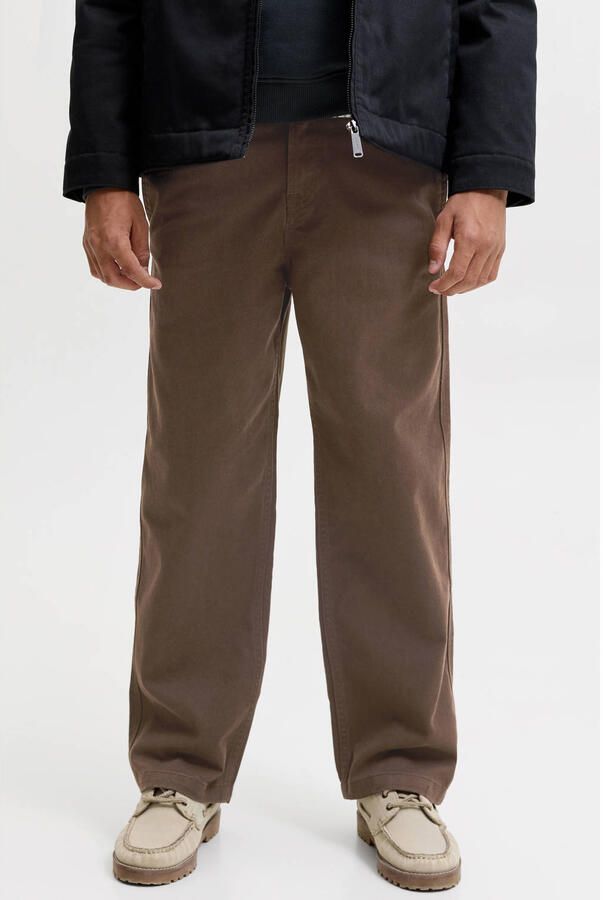 JACK & JONES JUNIOR baggy casual broek donkerbruin