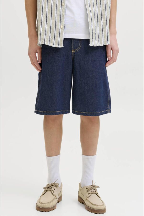 JACK & JONES JUNIOR baggy high waist short medium blue denim