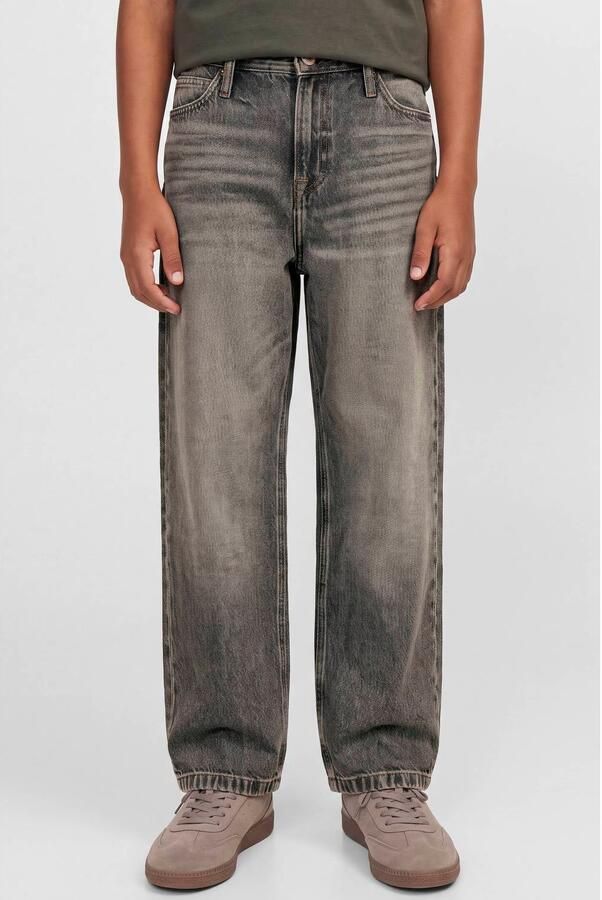 JACK & JONES JUNIOR baggy jeans JJIALEX JJCREW grijs Jongens Denim Effen