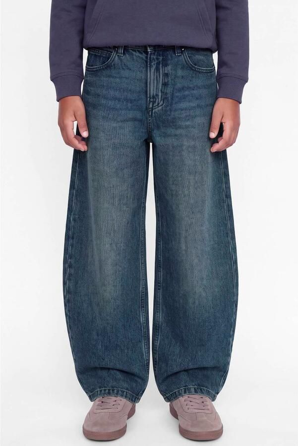 JACK & JONES JUNIOR barrel jeans blue denim Blauw Effen