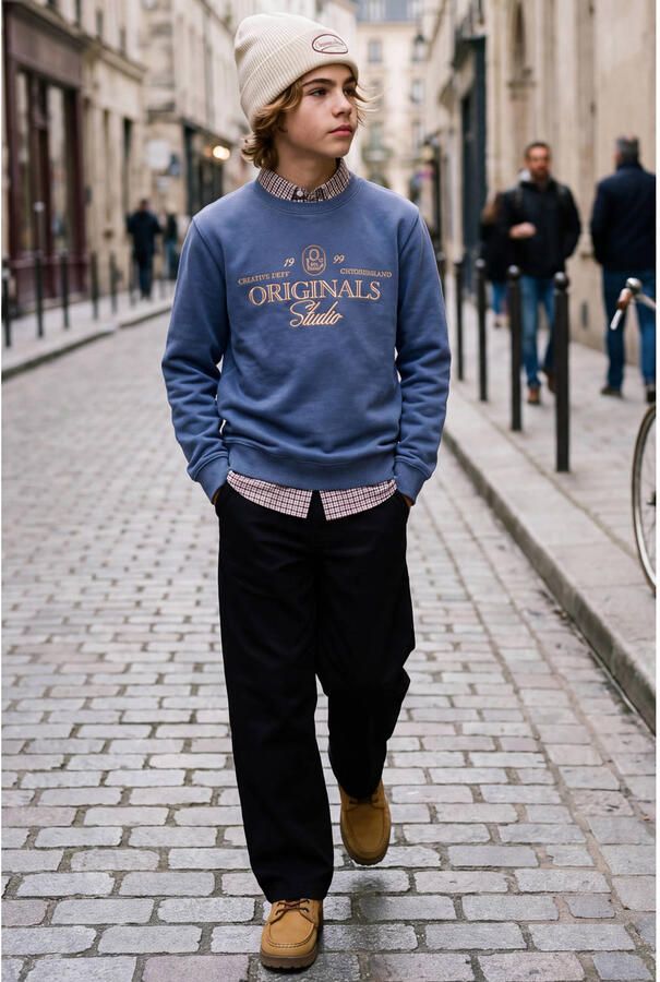 JACK & JONES JUNIOR barrel sweatpants zwart Broek Jongens Katoen Effen