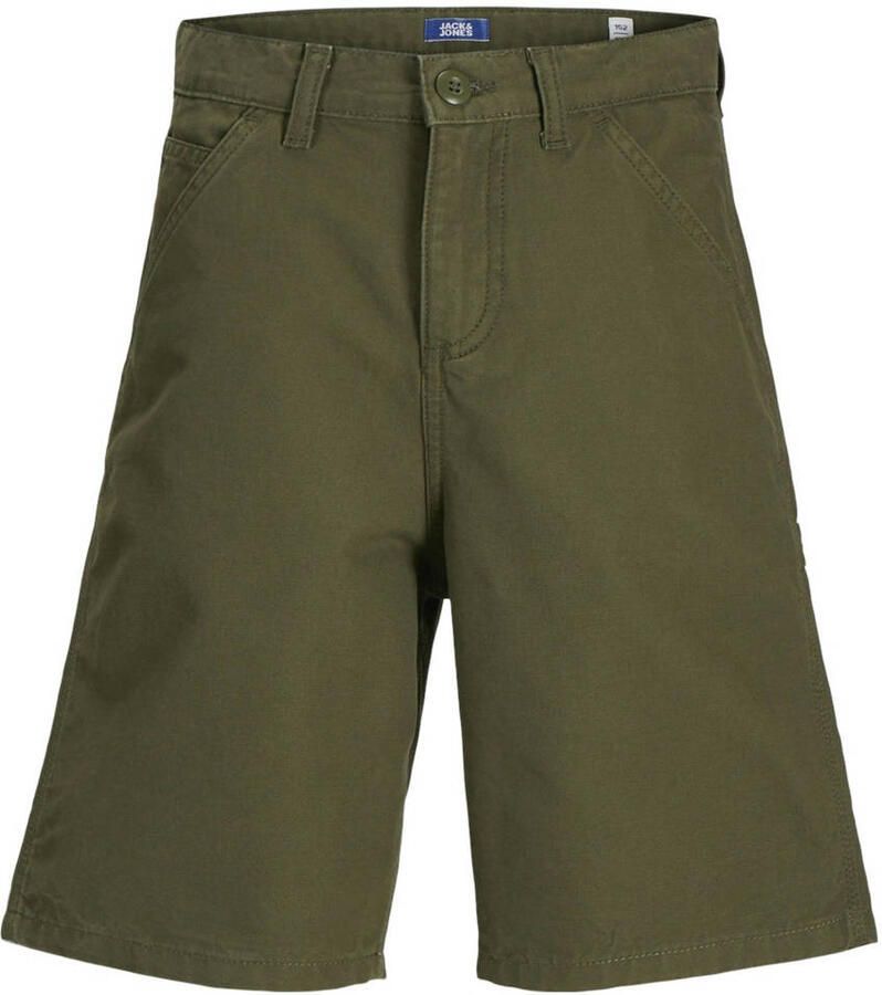 Jack & jones JUNIOR bermuda JJSTYD BARKLEY CARPENTER olijfgroen Korte broek Jongens Katoen 152 - Foto 2
