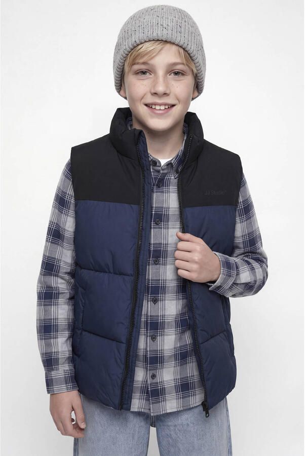 JACK & JONES JUNIOR bodywarmer donkerblauw zwart Jongens Polyester Opstaande kraag - Foto 2