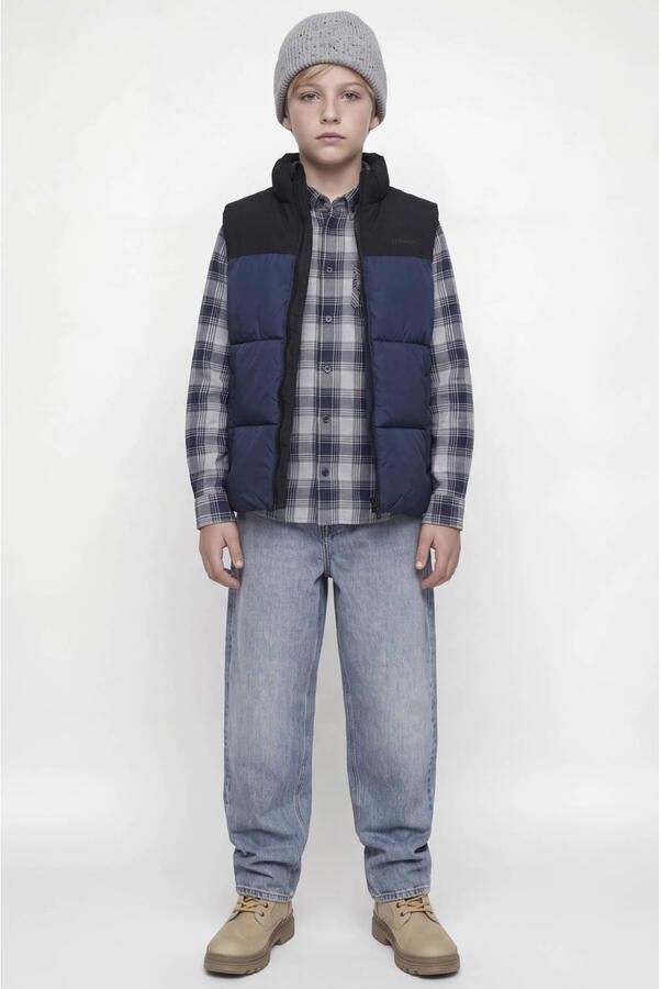 JACK & JONES JUNIOR bodywarmer donkerblauw zwart Jongens Polyester Opstaande kraag - Foto 3