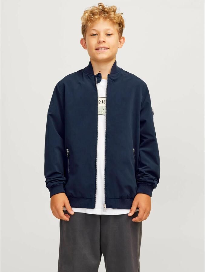 Jack & Jones Junior Bomberjack JJERUSH windafstotend en onderhoudsvriendelijk effen modieus regular fit web opstaande kraag