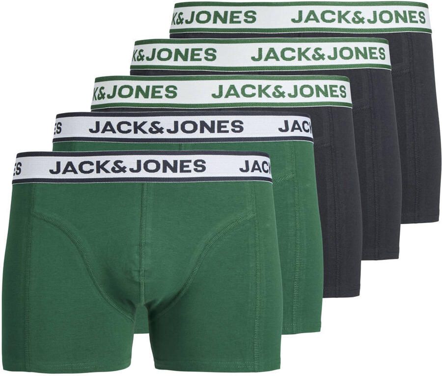 JACK & JONES JUNIOR boxershort groen zwart (set van 5)