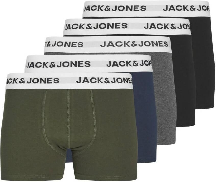 Jack & jones JUNIOR boxershort JACBASIC set van 5 Zwart Jongens Stretchkatoen 176