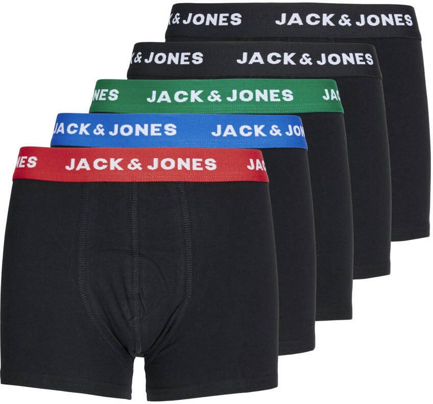 Jack & jones JUNIOR boxershort JACHUEY set van 5 zwart multicolor Jongens Stretchkatoen 176 - Foto 3