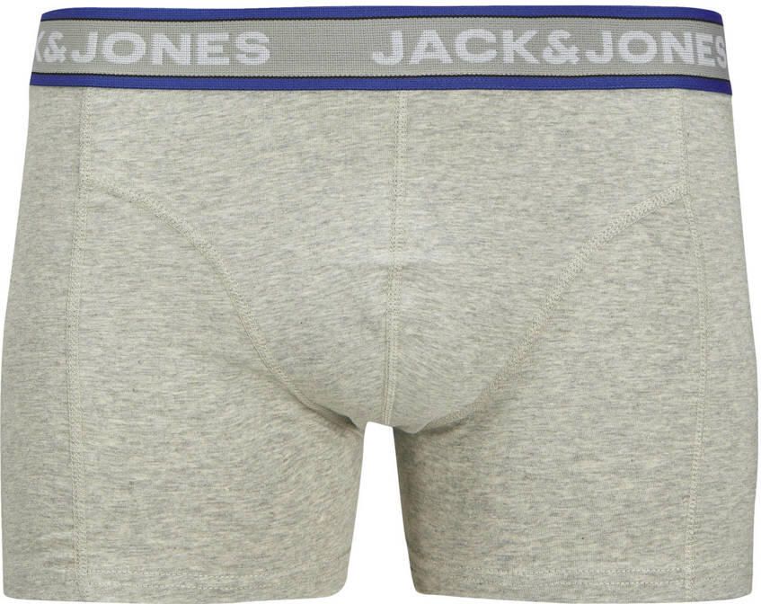 JACK & JONES JUNIOR boxershort set van 5 blauw zwart grijs melange