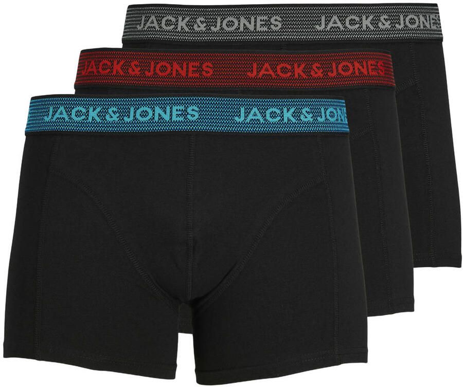 Jack & jones JUNIOR boxershort set van 3 zwart multi Jongens Stretchkatoen 128