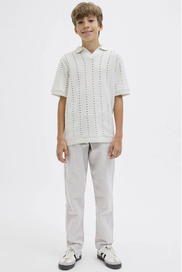 Jack & jones JUNIOR broek JPSTKANE JJSUMMER lichtgrijs Jongens Stretchkatoen 164