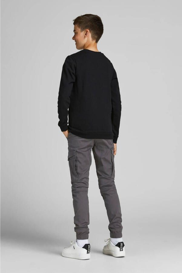 Jack & jones JUNIOR cargobroek JJIPAUL grijs Jongens Stretchkatoen Effen 176 - Foto 2