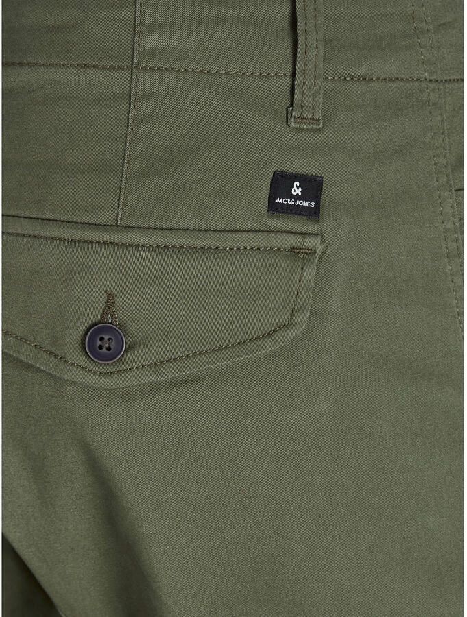 Jack & jones JUNIOR cargobroek JJIPAUL olijfgroen Jongens Stretchkatoen 128 - Foto 3