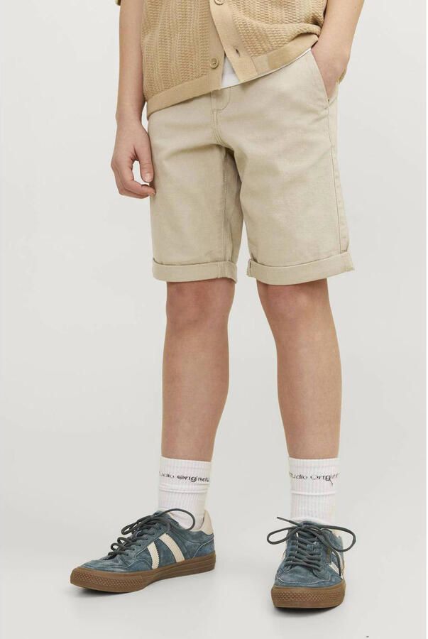 Jack & jones JUNIOR chino short JPSTDAVID JJCHINO beige Korte broek Jongens Stretchkatoen 128