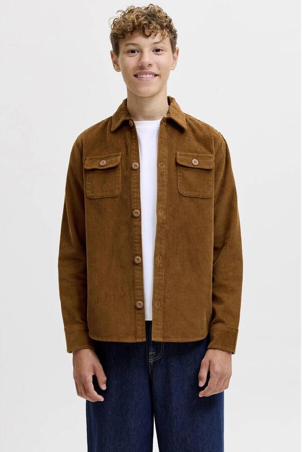 JACK & JONES JUNIOR corduroy overhemd bruin