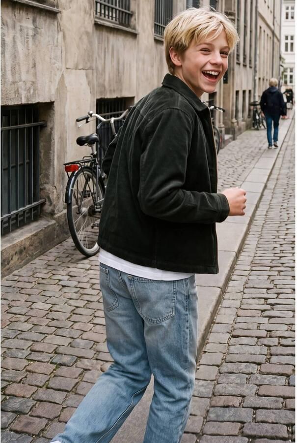JACK & JONES JUNIOR corduroy overhemd donkerbruin Effen - Foto 2
