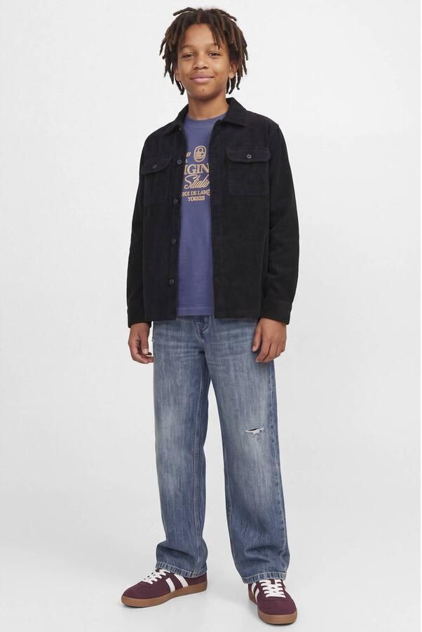 JACK & JONES JUNIOR corduroy overhemd zwart Effen - Foto 3