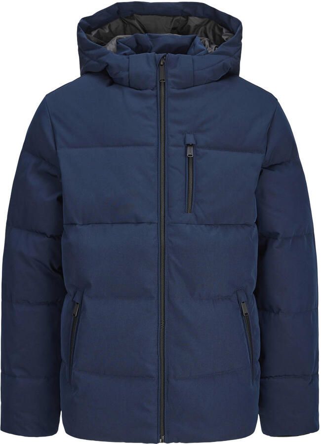 JACK & JONES JUNIOR gebreide gewatteerde winterjas donkerblauw