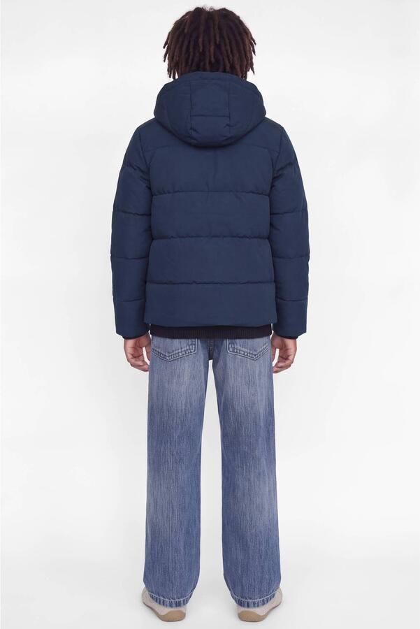 JACK & JONES JUNIOR gebreide gewatteerde winterjas donkerblauw - Foto 2