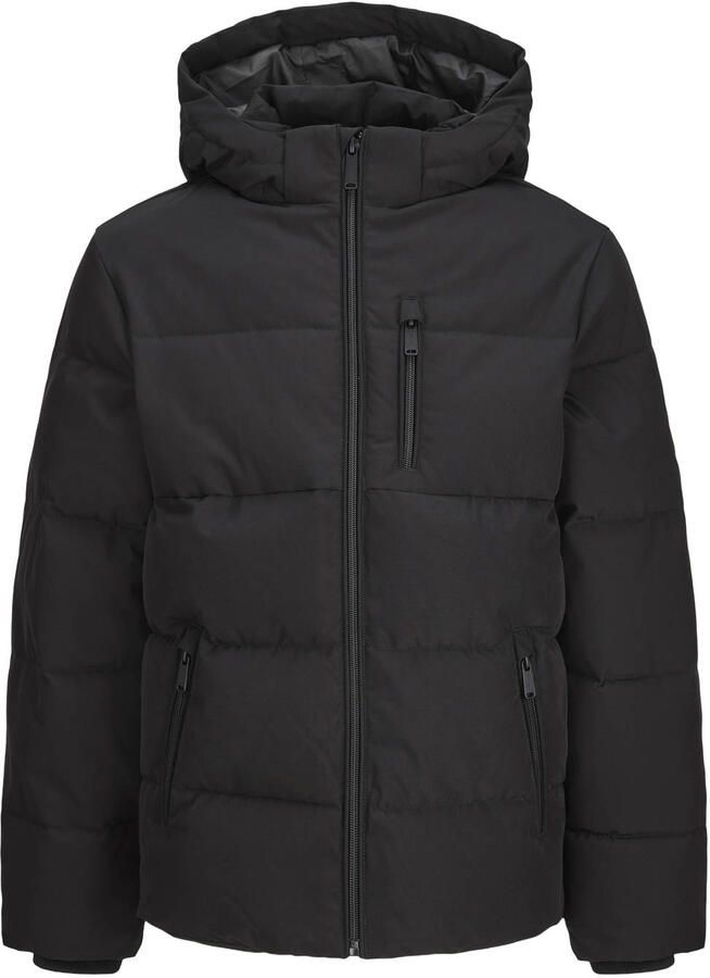 JACK & JONES JUNIOR gebreide gewatteerde winterjas zwart