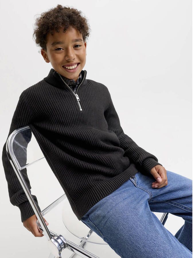 JACK & JONES JUNIOR gebreide schipperstrui zwart - Foto 2