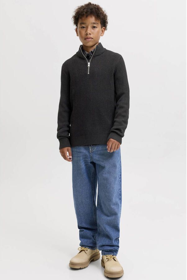 JACK & JONES JUNIOR gebreide schipperstrui zwart - Foto 3