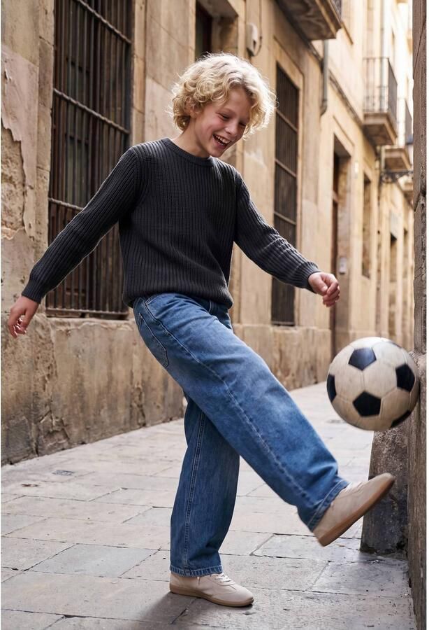 JACK & JONES JUNIOR gebreide trui antraciet Grijs Jongens Acryl Ronde hals - Foto 2