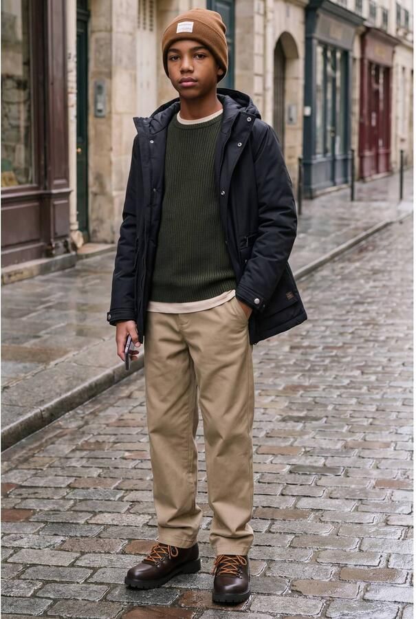 JACK & JONES JUNIOR gebreide trui donkergroen Jongens Acryl Ronde hals - Foto 2