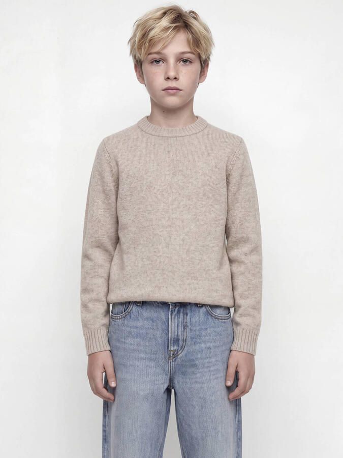 JACK & JONES JUNIOR gebreide trui met wol beige