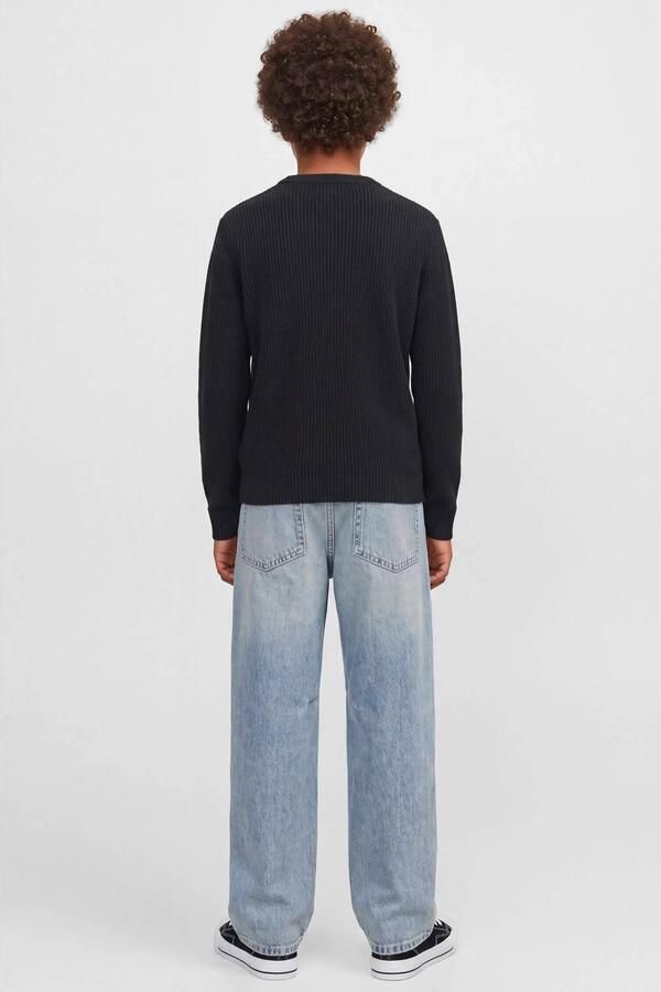 JACK & JONES JUNIOR gebreide trui zwart Jongens Acryl Ronde hals Effen - Foto 3